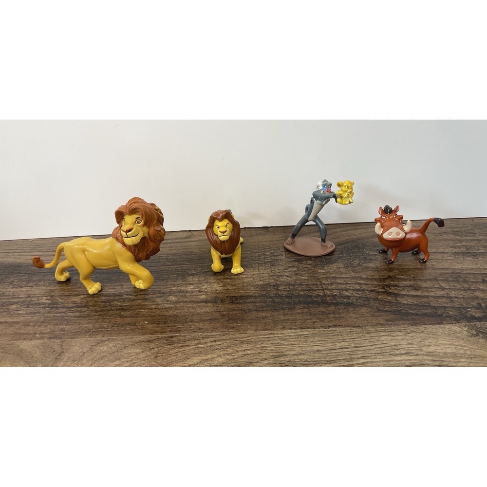 Lot Of 4 The Lion King Disney PVC Figures Rafiki Simba Pumba Cake Toppers